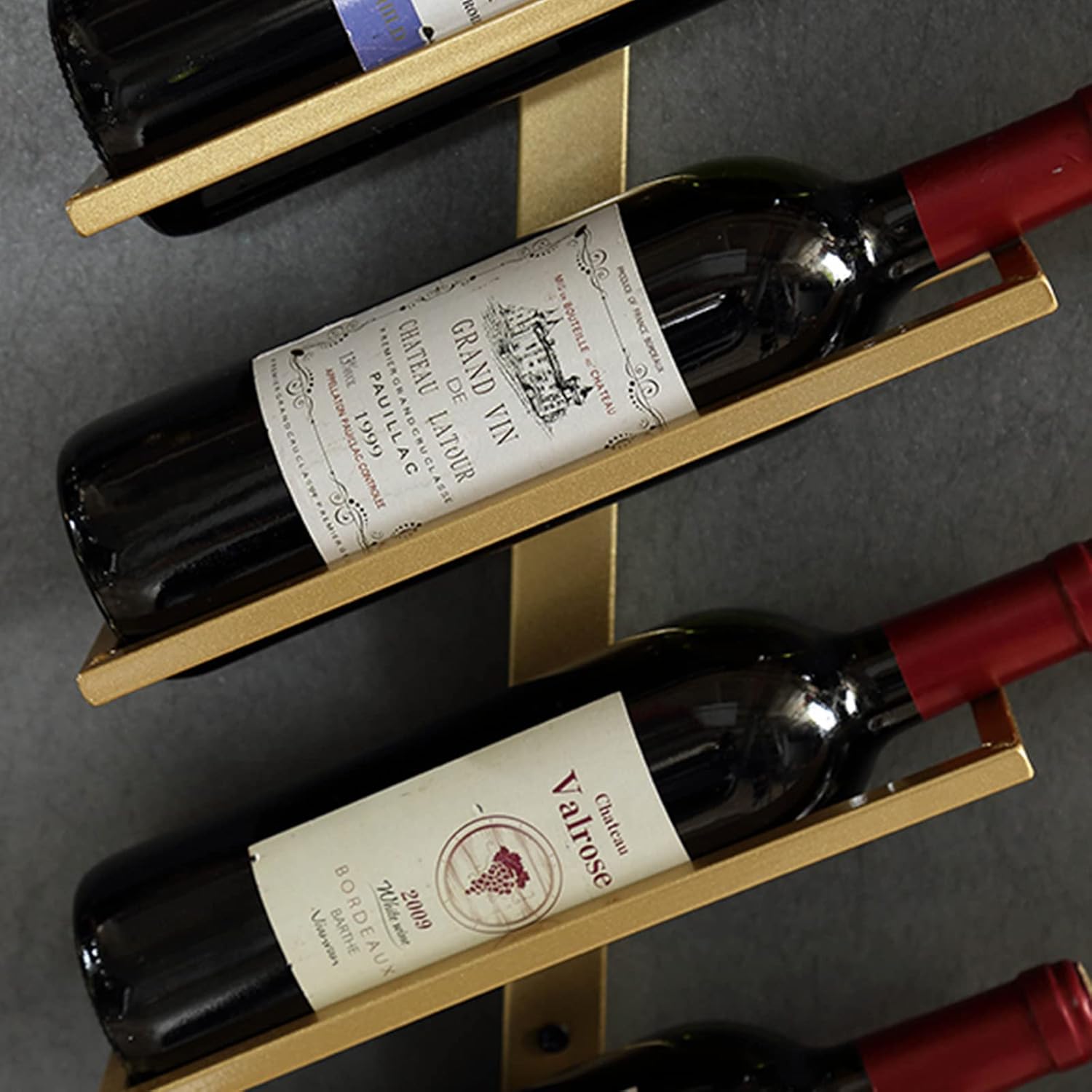 Modern Wall-Mounted Wine Rack with 2 Bottles Black