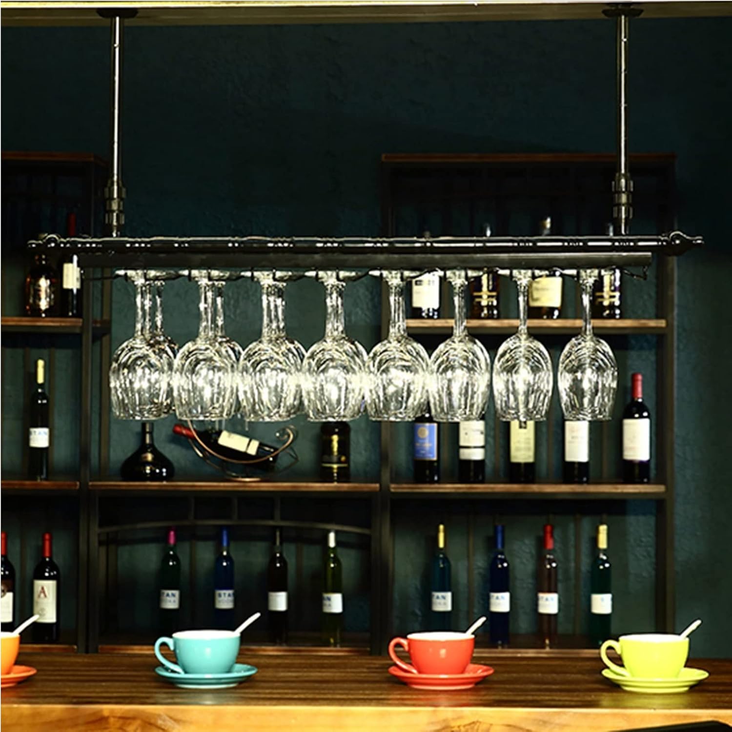 Suuim Ceiling Mounted Wine Holder with Storage
