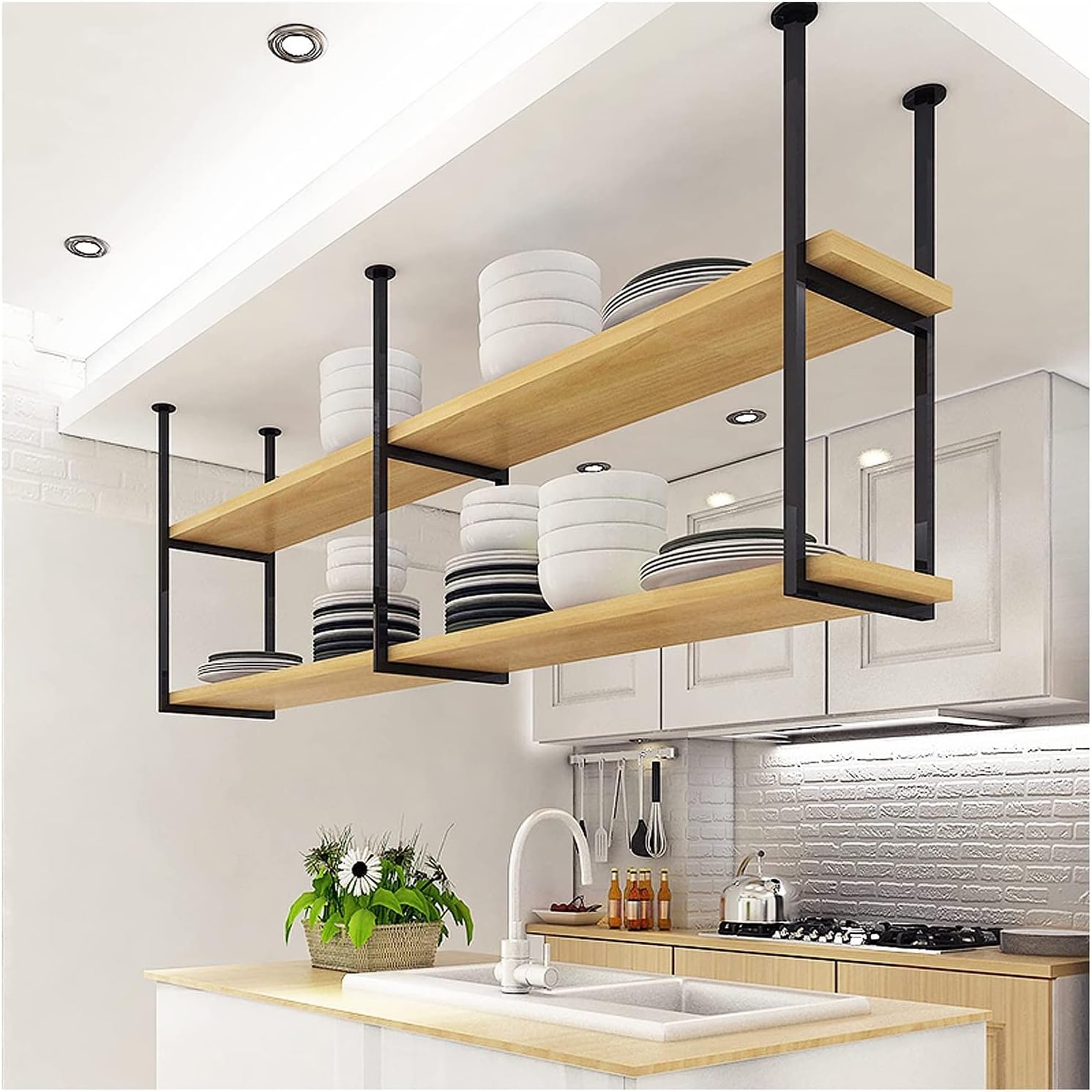 DASHADAO 2-Layer Wall-Mounted Wine Rack