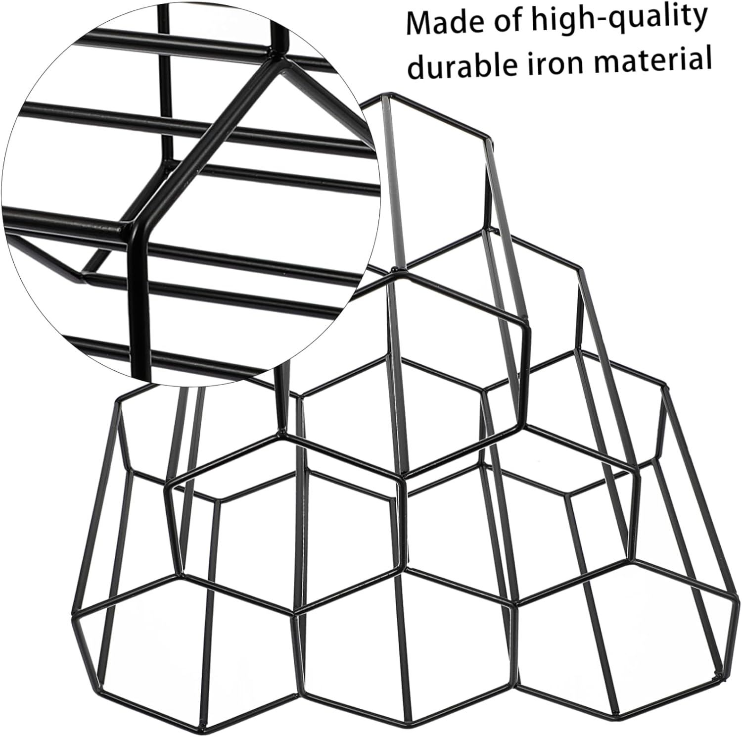 LIFKOME Honeycomb Wine Holder Geometric Stand