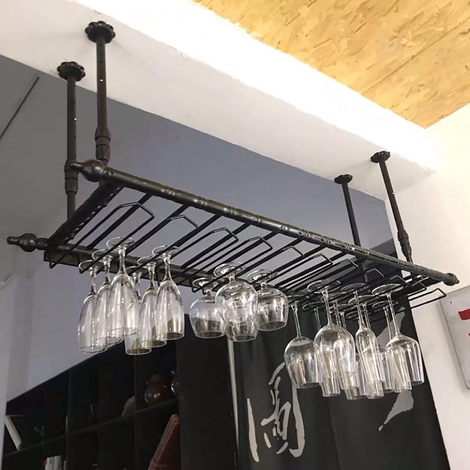 ULAINE Rustic Metal Wine Rack with Adjustable Height