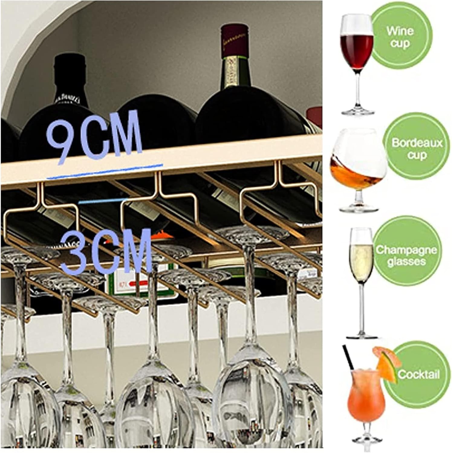 ALDEPO Wall-Mounted Wine Rack Metal Holder