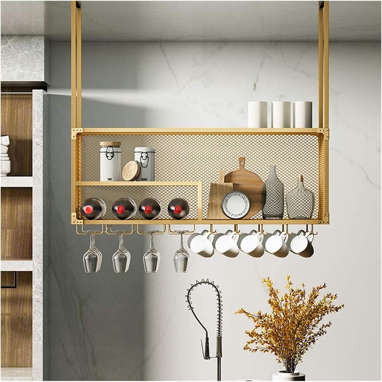 ALDEPO Light Green Wall-Mounted Wine Rack