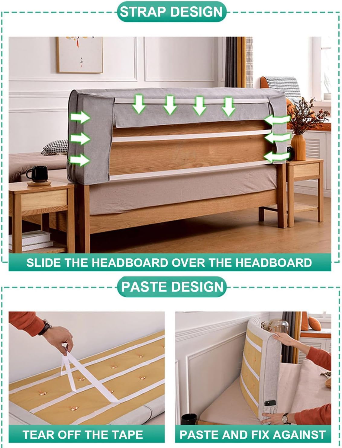 ZZYK Large Headboard Cushion Back Support with Removable Cover