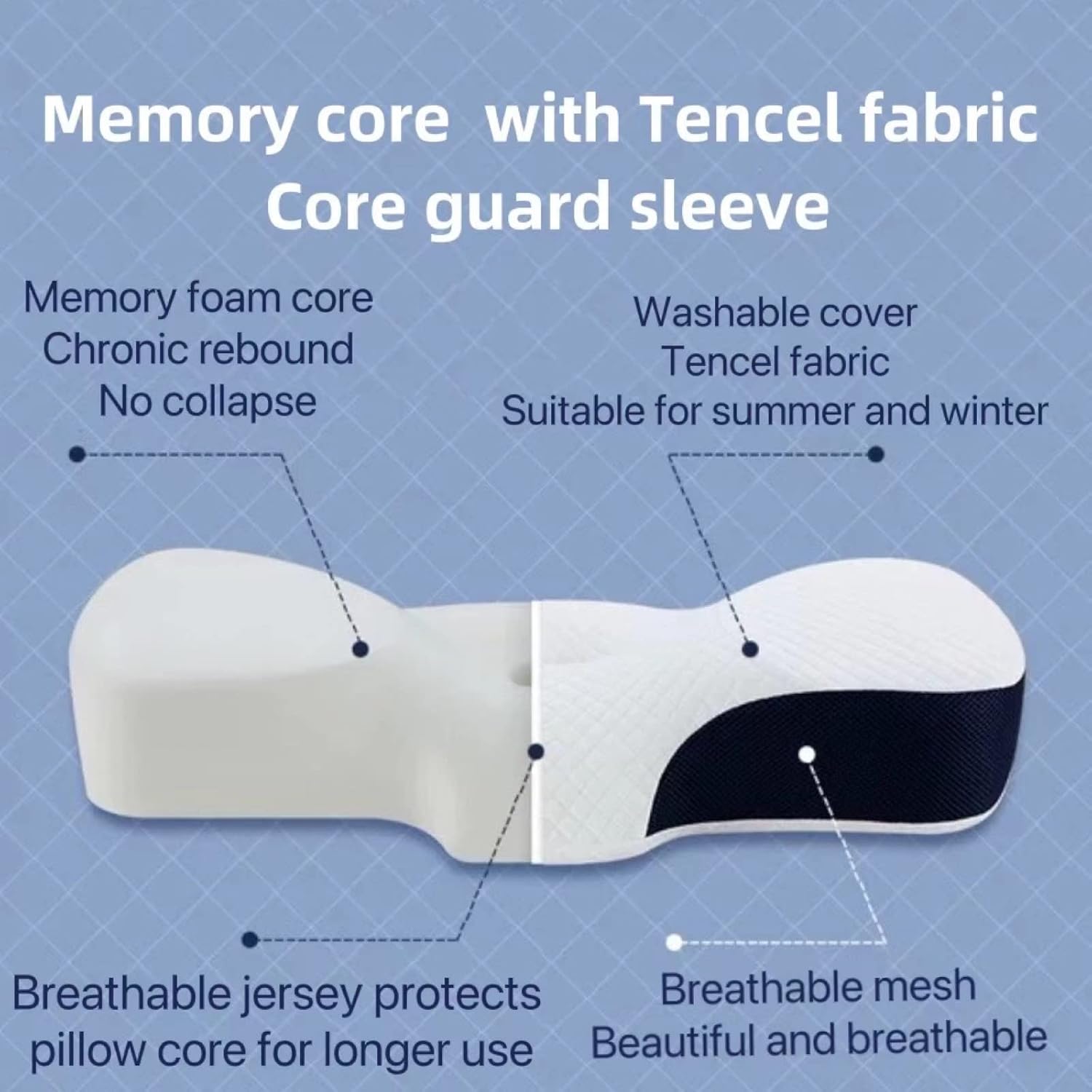 Trendy Tandi Cervical Memory Foam Pillow - Relieve Neck Shoulder Pain