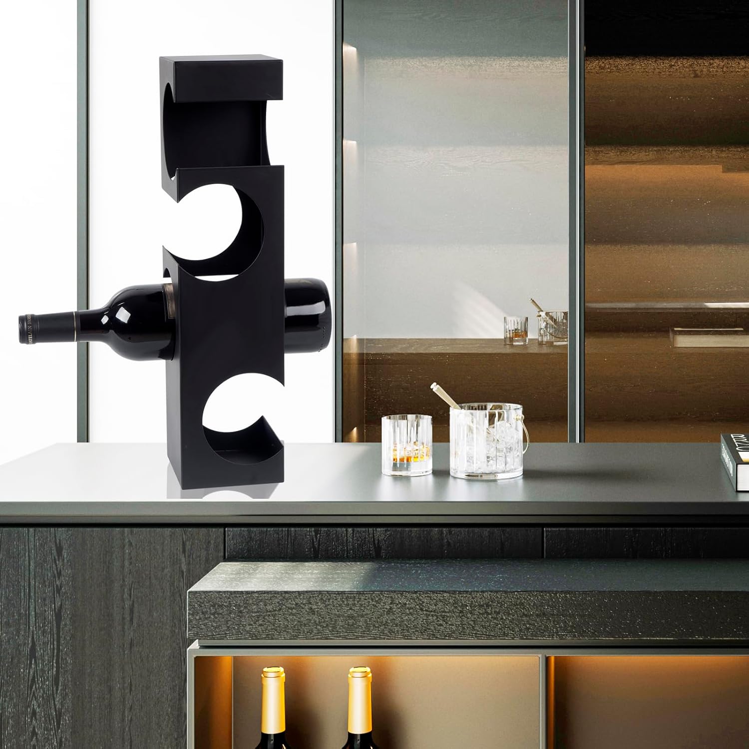 NETRCRHOM 4-Bottle Tabletop Wine Rack