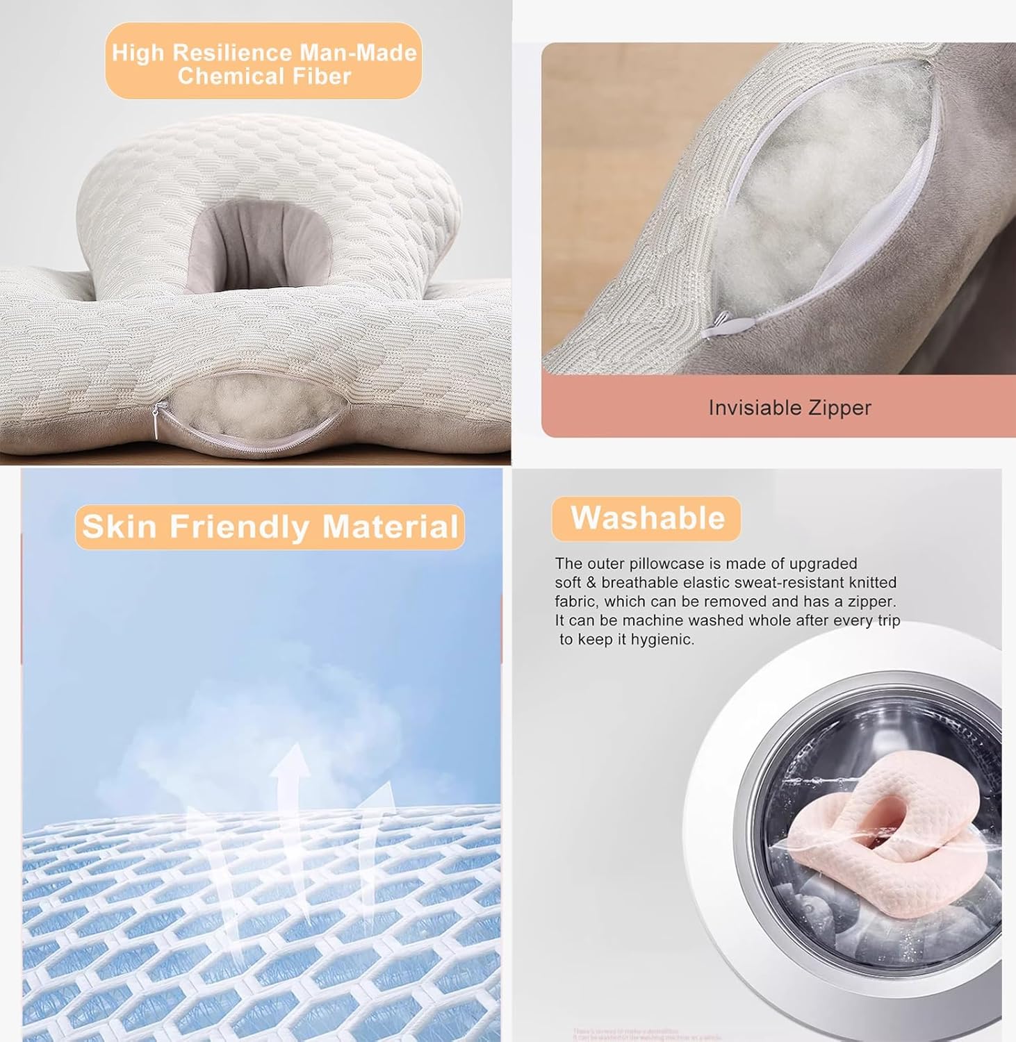 WAHHWF Napping Pillow with Arm Rest and Back Support