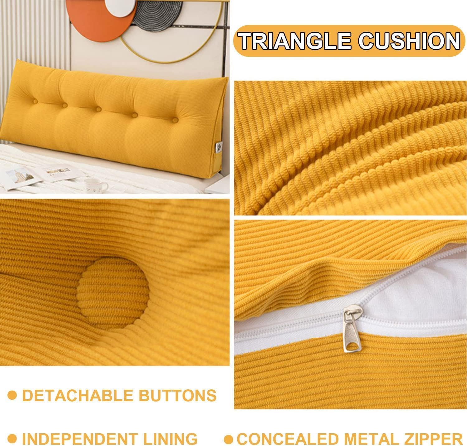 COZMAX Queen Size Headboard Pillow with Fleece and Zipper