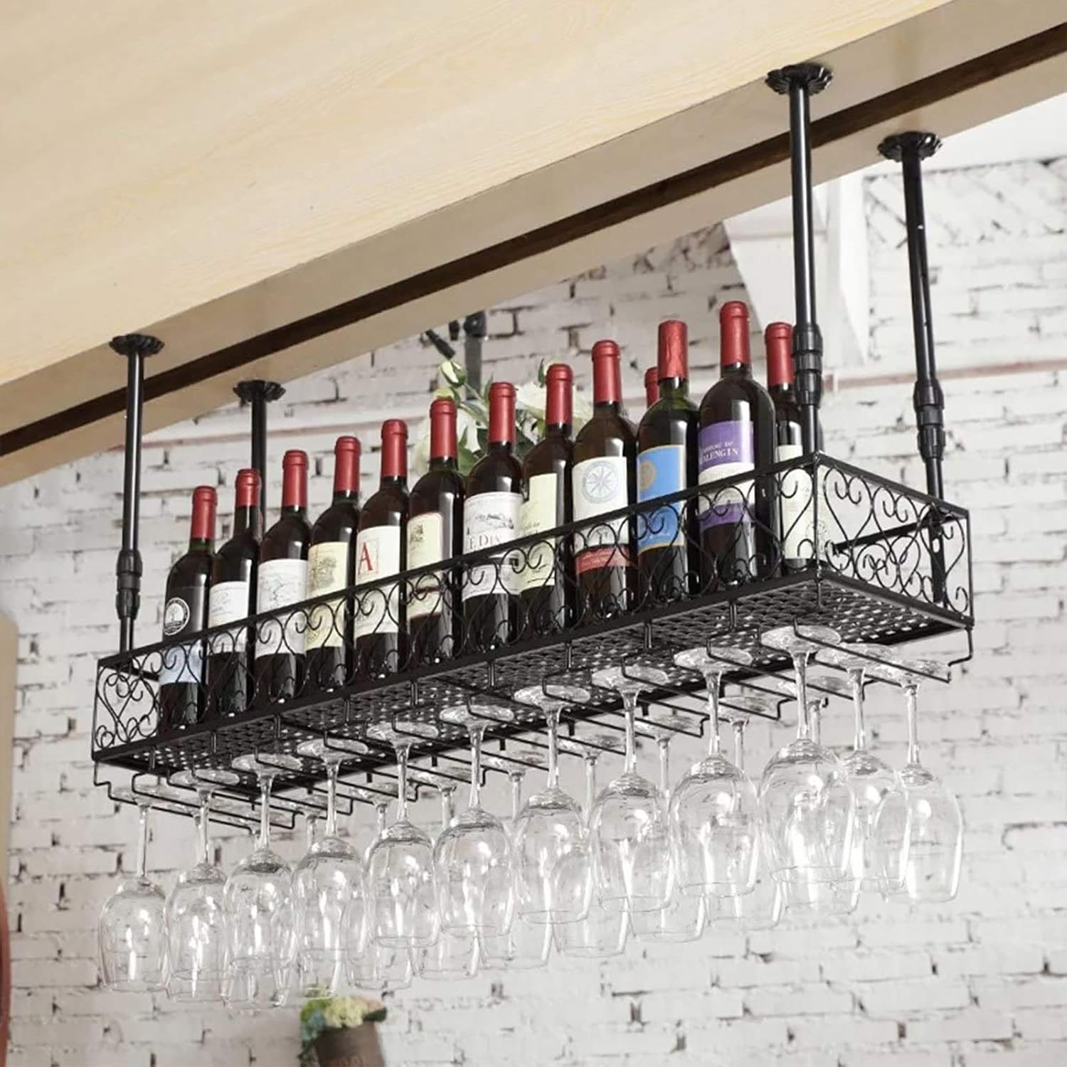 DASHADAO Adjustable Ceiling Wine Rack Holder