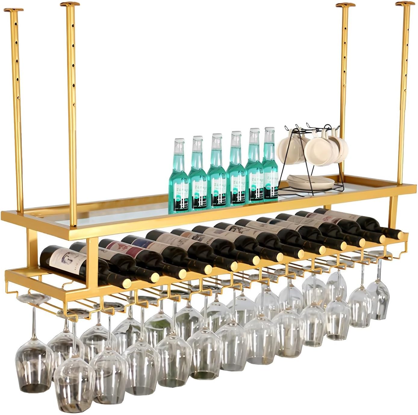 Adjustable Sturdy Wine Glass Holder for Kitchen and Bar
