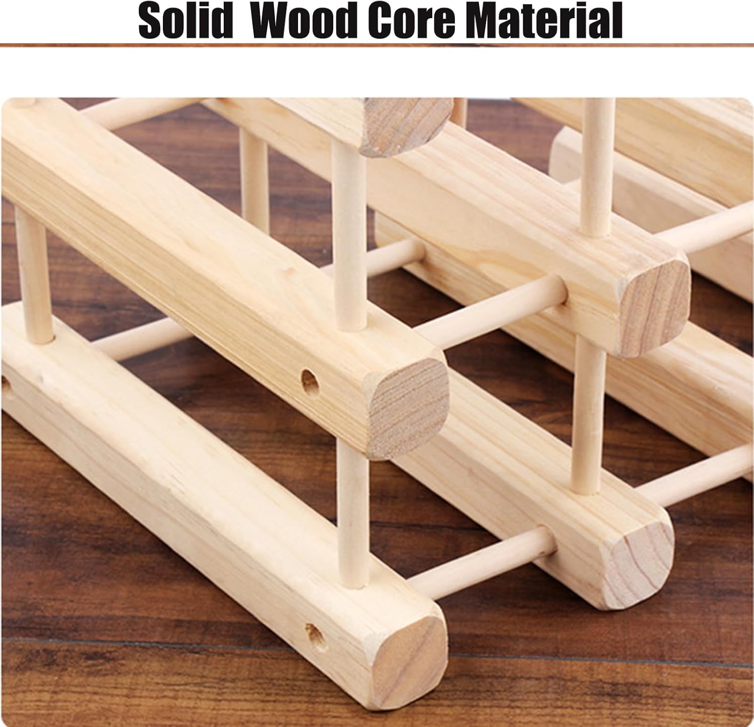 YYRZZ 12 Bottle Tabletop Wine Rack Wooden Holder Stand