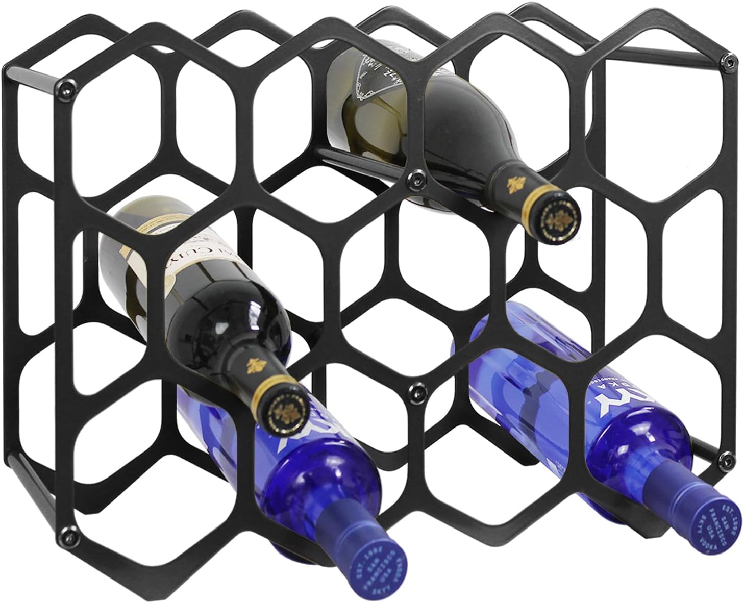 AT-VALY 14-Bottle Tabletop Wine Rack Black