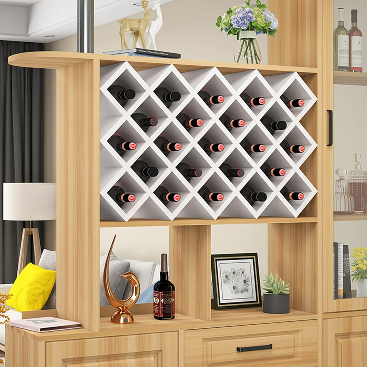 Generic Geometric Bottle Storage Rack for Home and Kitchen