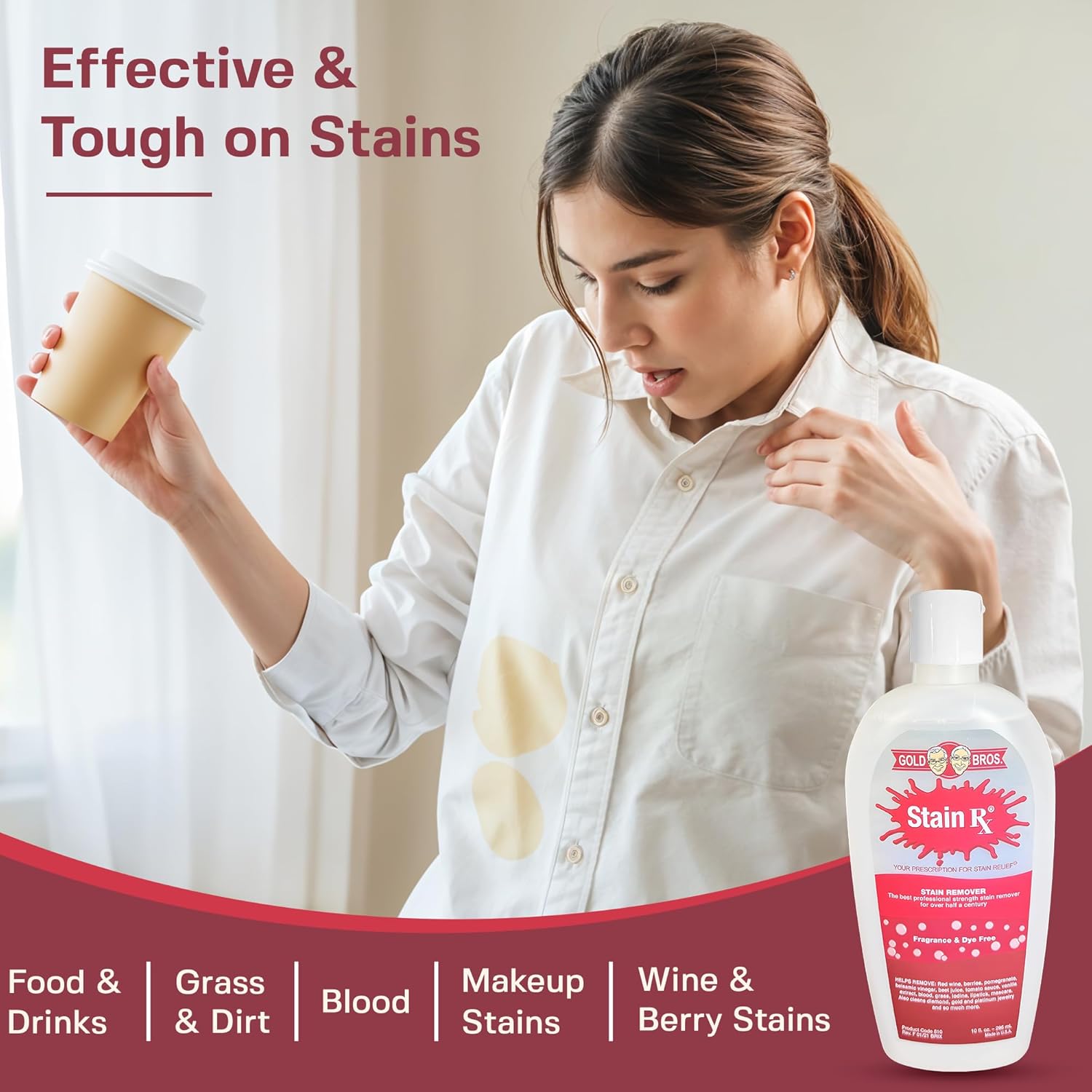 Stain Rx Stain Remover 10 oz - Dye-Free and Safe