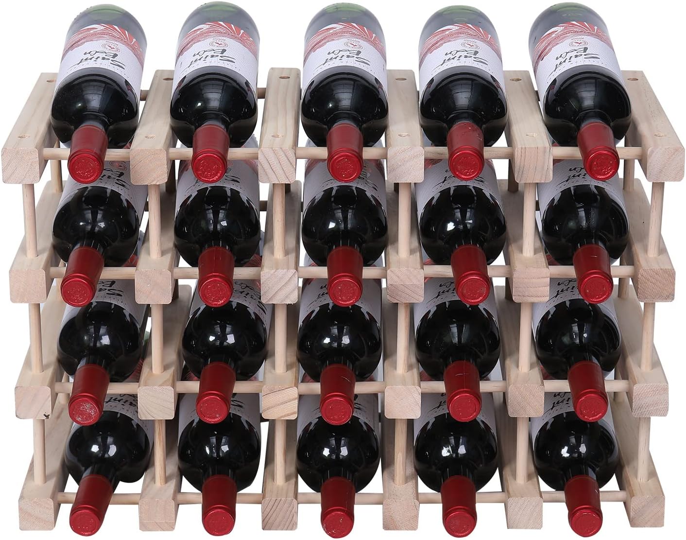 FDHUIJIA 20 Bottle Freestanding Wooden Wine Rack