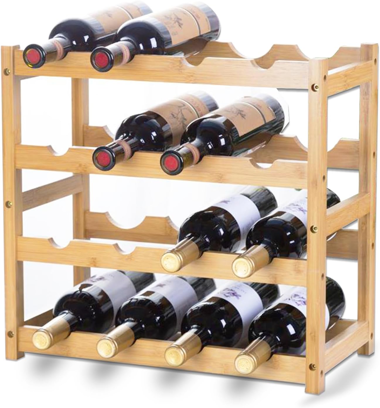LDXDRU 4 Tier Bamboo Wine Rack for Countertop