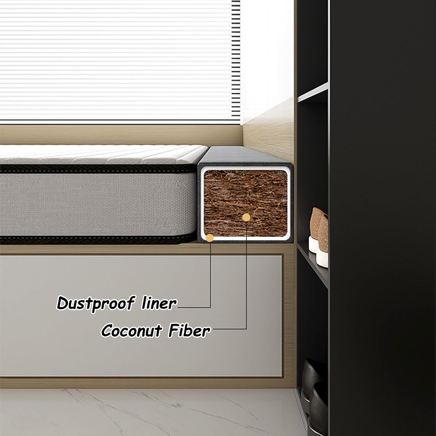 NEVKA Thick Bed Gap Filler with Coconut Padding