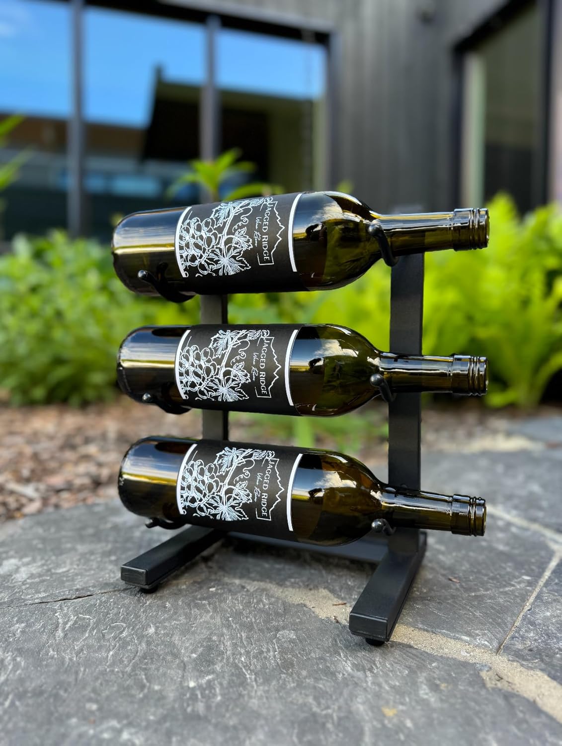 Compact 3-Bottle Wine Rack with Elegant Metal Design