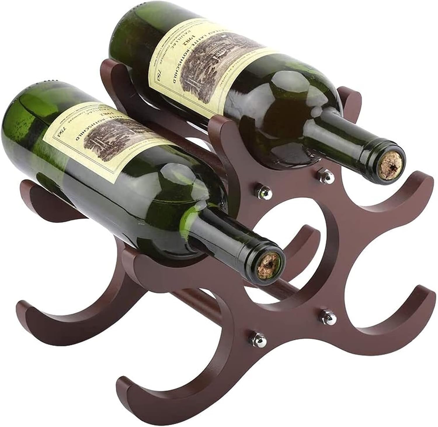 GAJUST Red Wine Rack 6 Bottle Wooden Holder