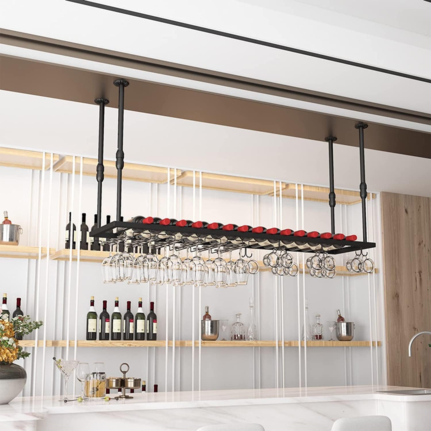 IOCCIOBB Wall-Mounted Wine Rack with Adjustable Holder 1