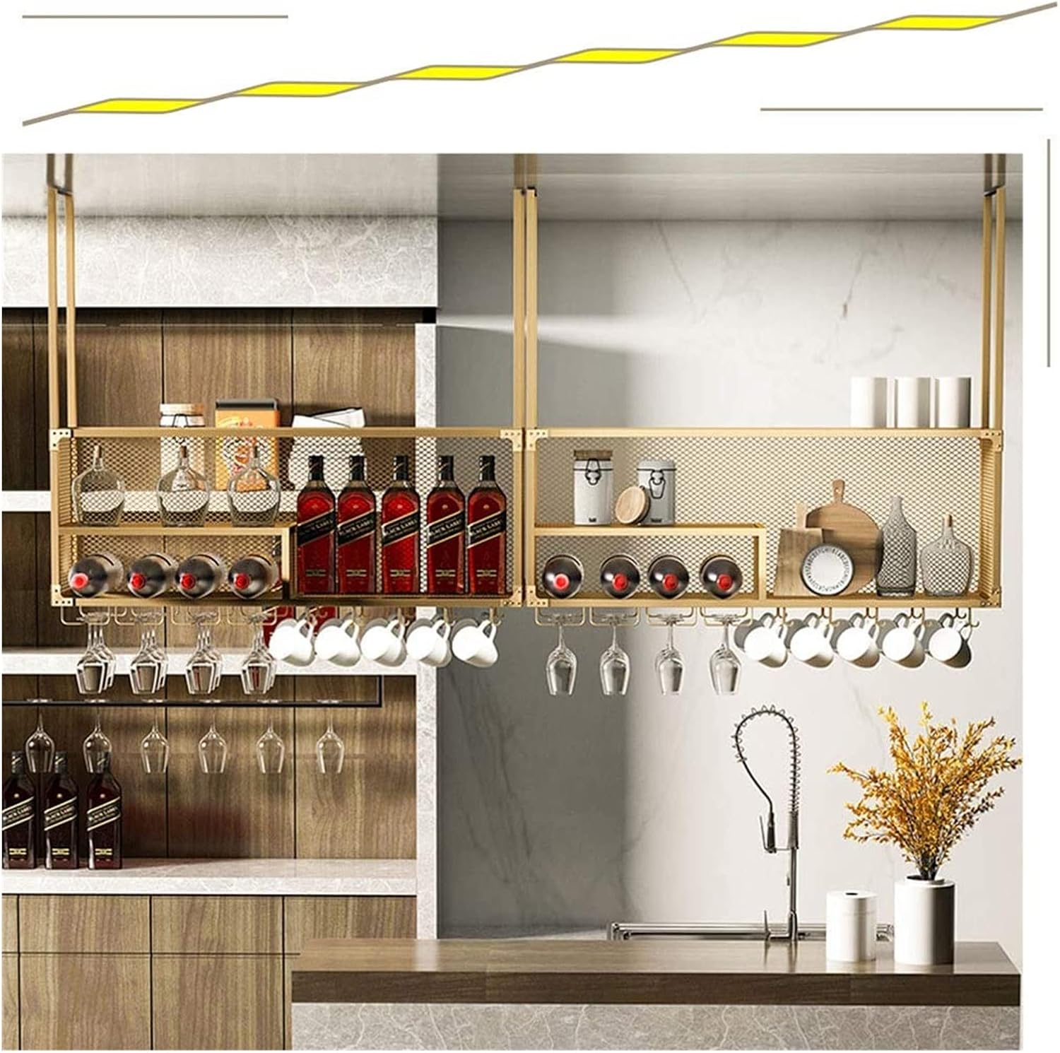 ALDEPO Light Green Wall-Mounted Wine Rack