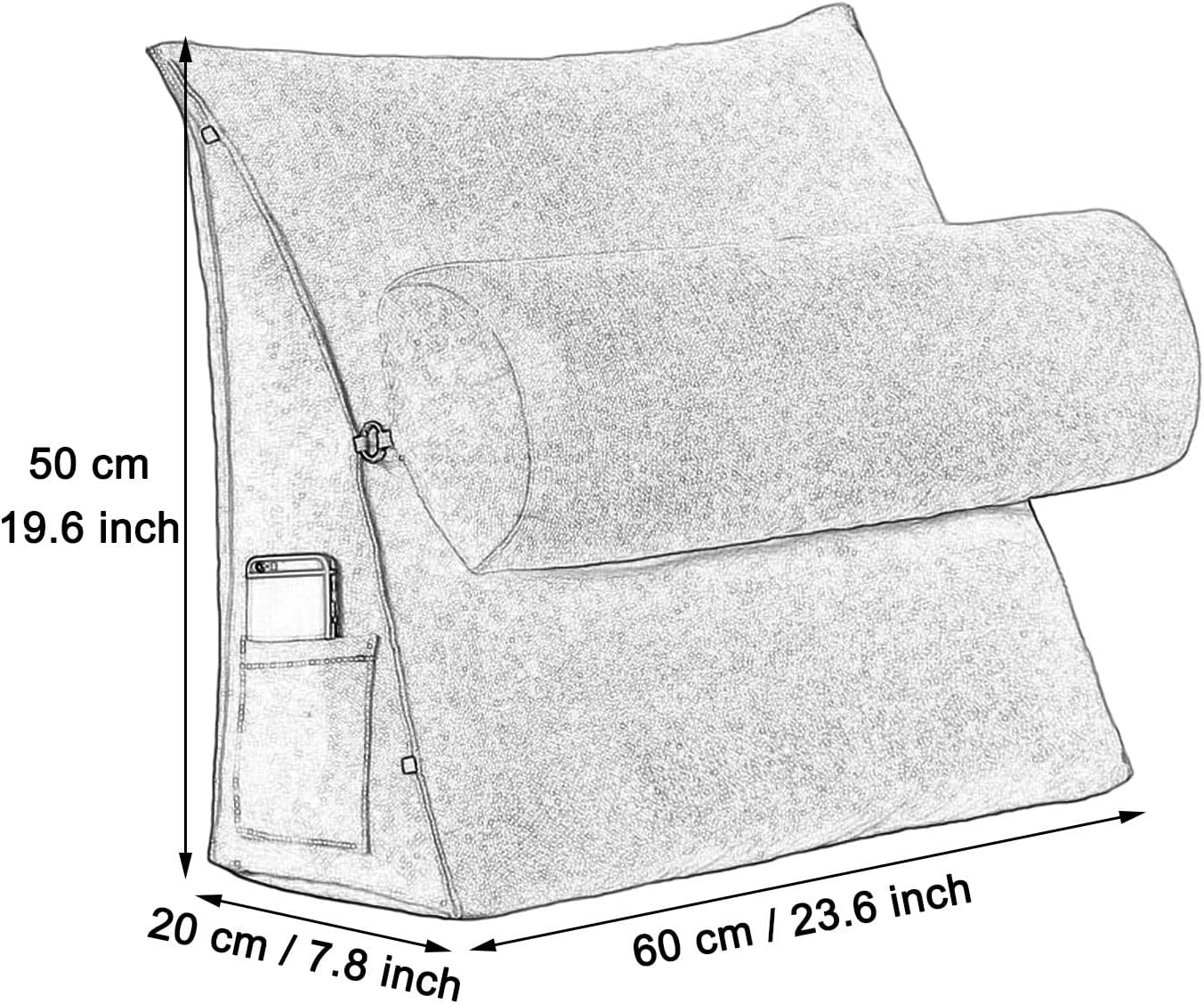 Lupsty Blue Wedge Pillow Reading Support Cushion