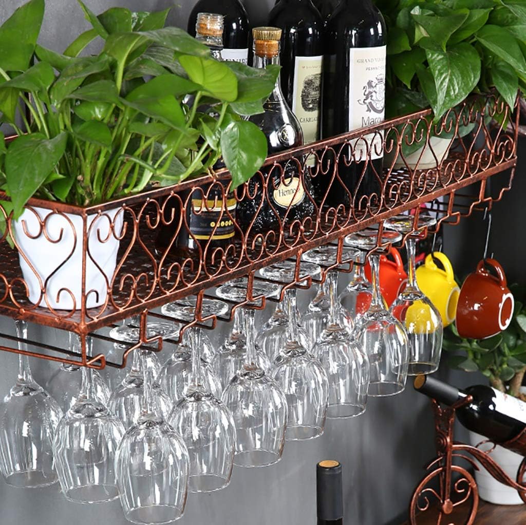 Metal Wine Rack with Glass Holder for Wall Mount