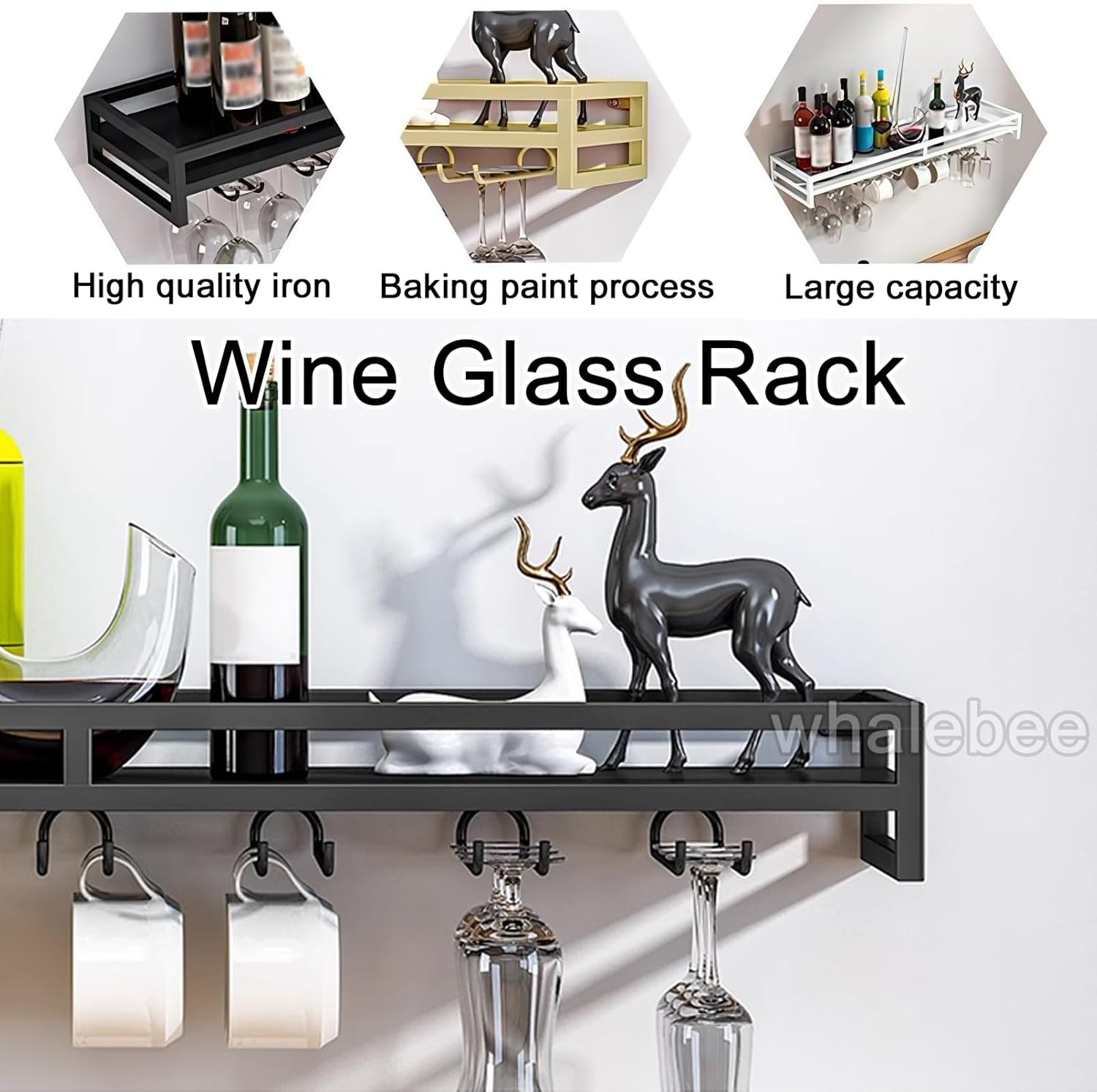 Whalebee Wall Mounted Wine Glass Rack 579 Rows