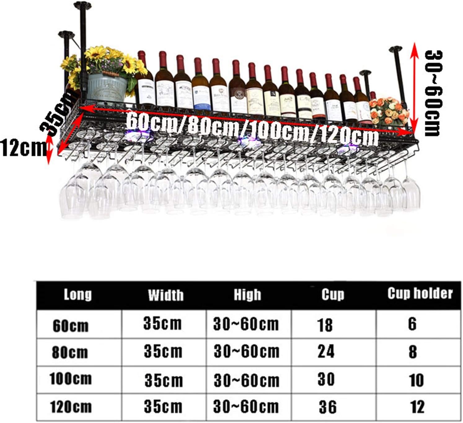 CGF- Wall-Mounted Wine Rack Adjustable Metal