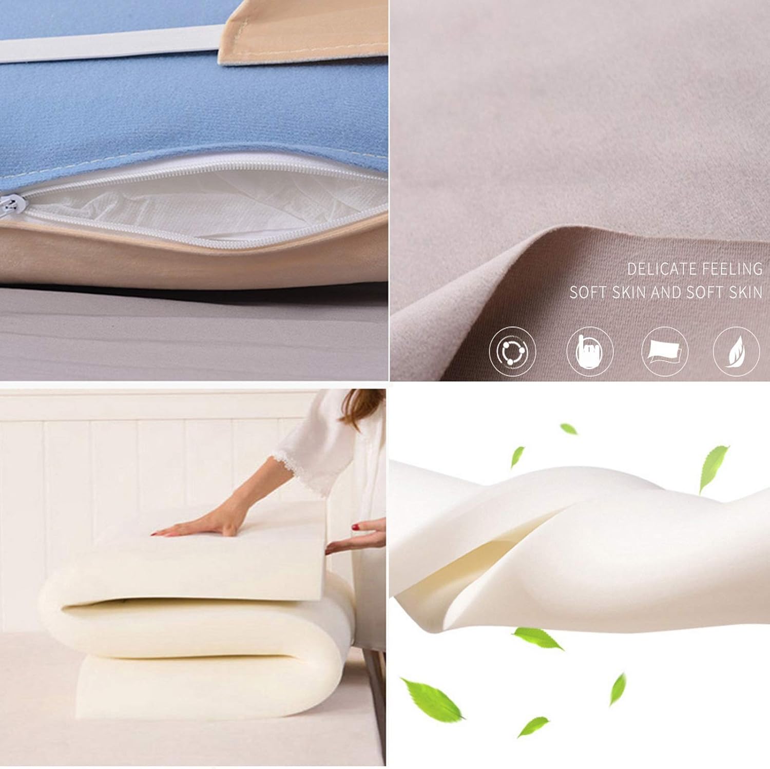 CHIAPERINI Reading and Bed Rest Pillow with Head Support and Waist Cushion