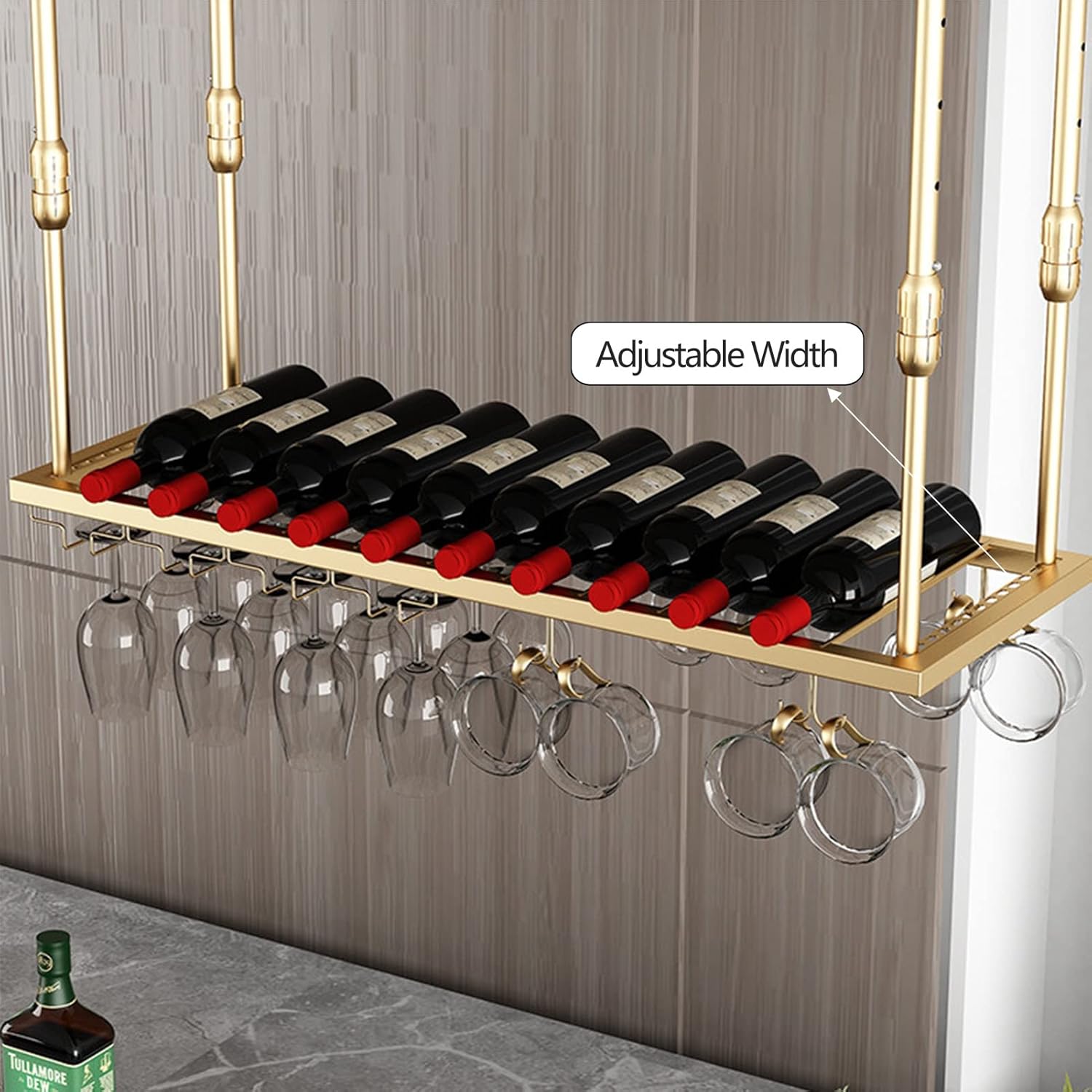 Wine Glass Rack Under Cabinet Adjustable