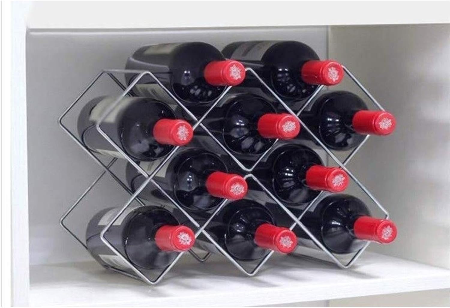 HHWKSJ 4-Tier Wine Rack for 10 Bottles