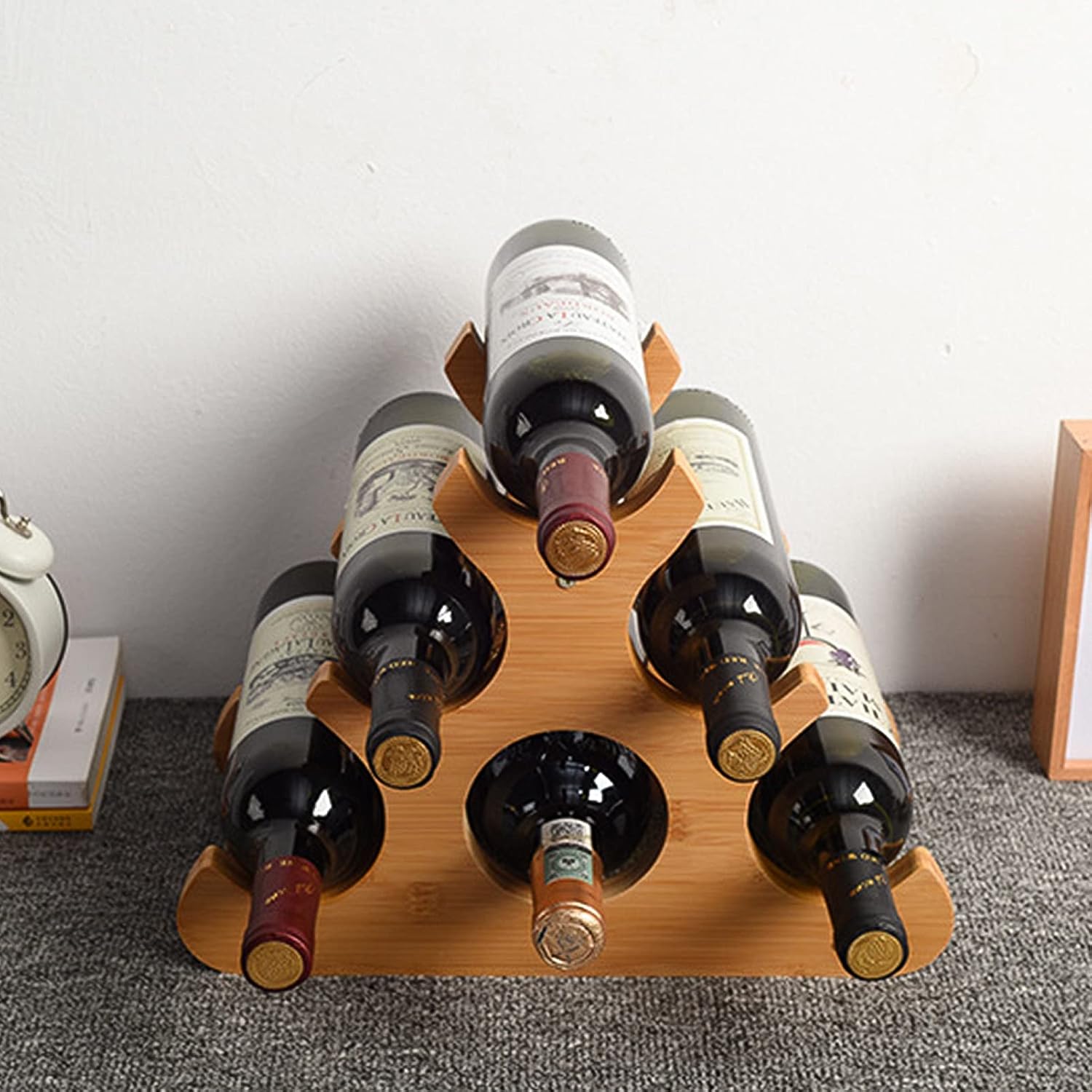 SYCARPET Freestanding Wine Rack with 6 Bottles Storage