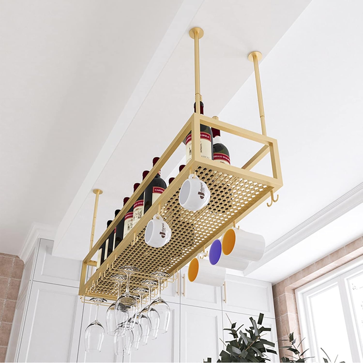 Sturdy Iron Wine Glass Holder with Adjustable Stemware Rack 1