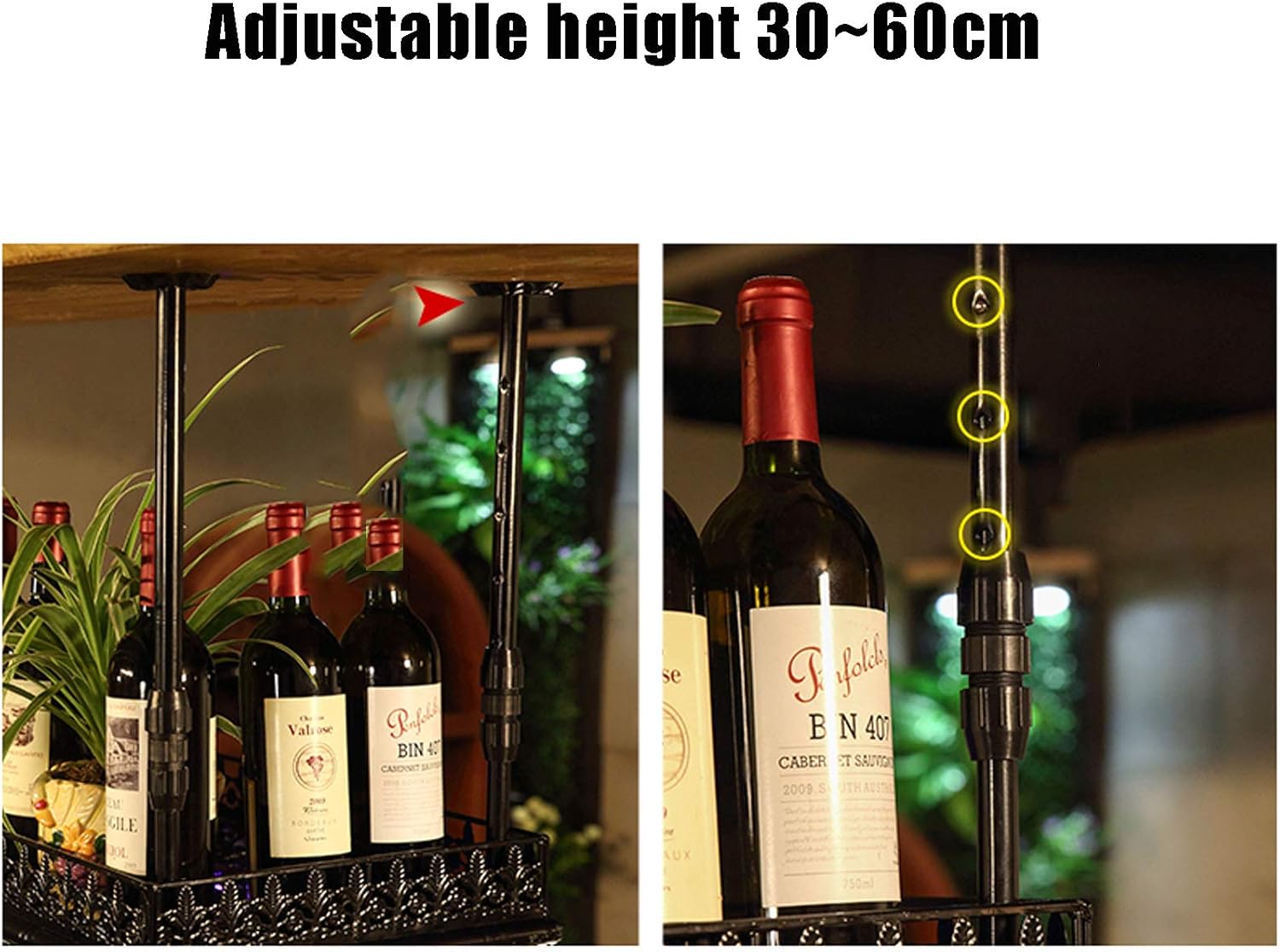 CGF- Wall-Mounted Wine Rack Adjustable Metal