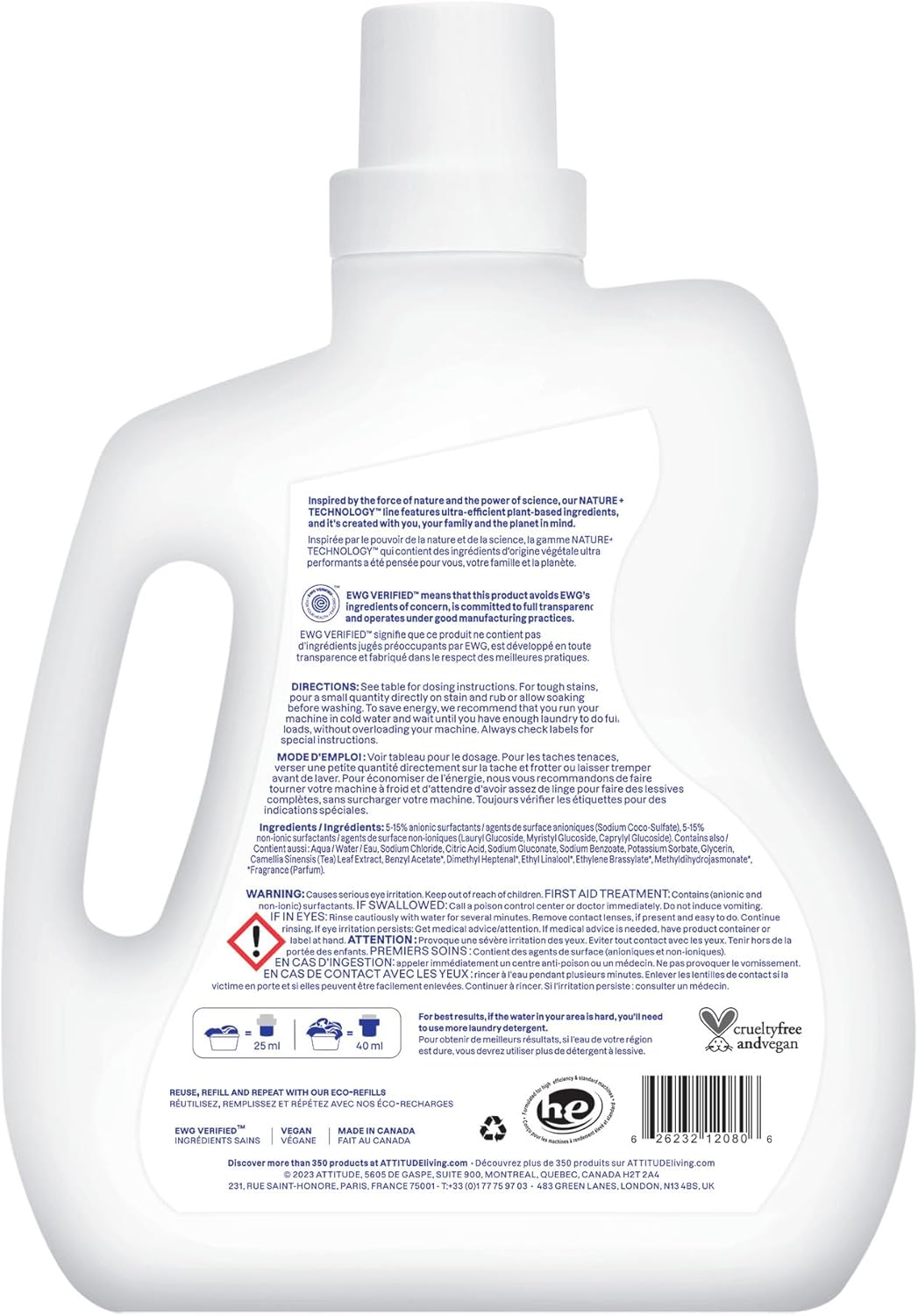 ATTITUDE Liquid Laundry Detergent - 80 Loads Wildflowers Scent