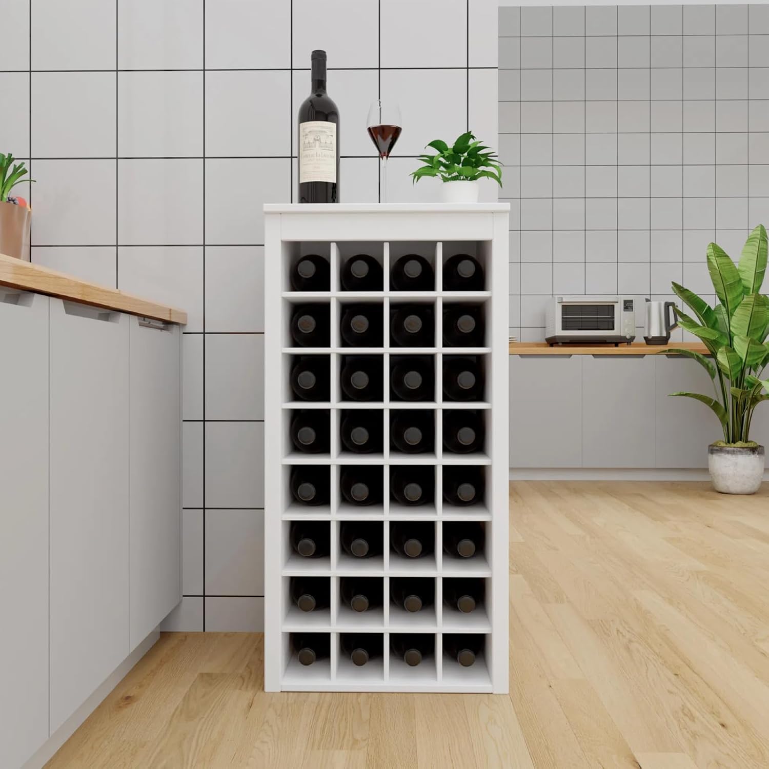 WERSMT 8-Tier Wine Rack Free Standing Floor