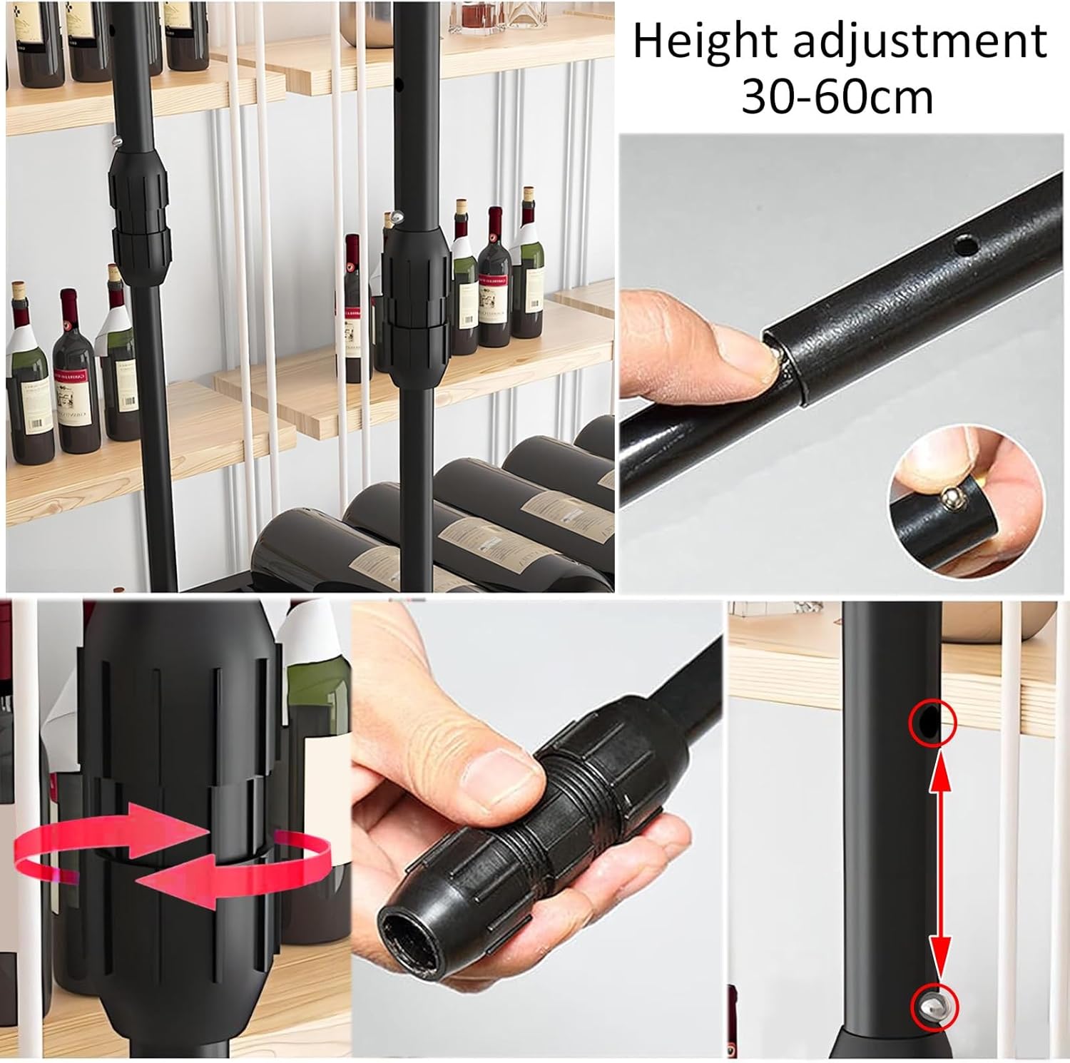 LIGUOYI Adjustable Height Wine Glass Rack