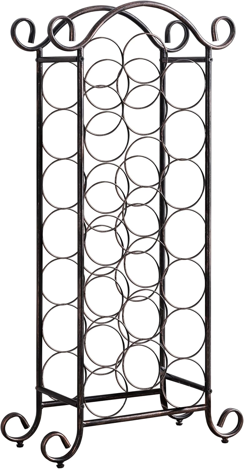 KB Designs Floor Wine Rack Organizer in Brushed Copper