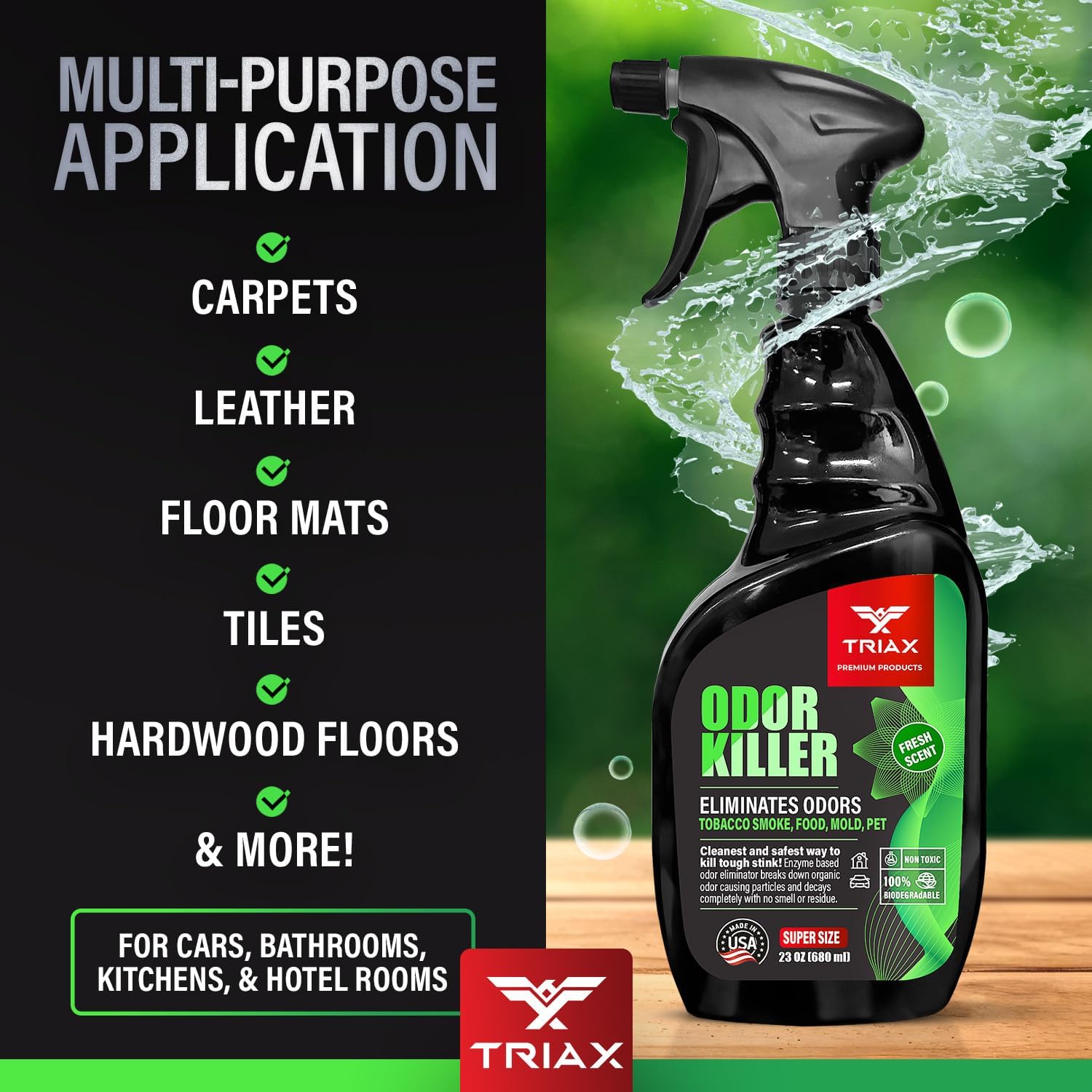 TRIAX Odor Killer - Non-Toxic Multi-Purpose Fresh Scent