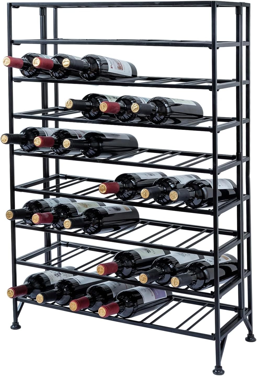 MyGift Black Metal Wine Rack with 9 Tiers - 54 Bottle Capacity