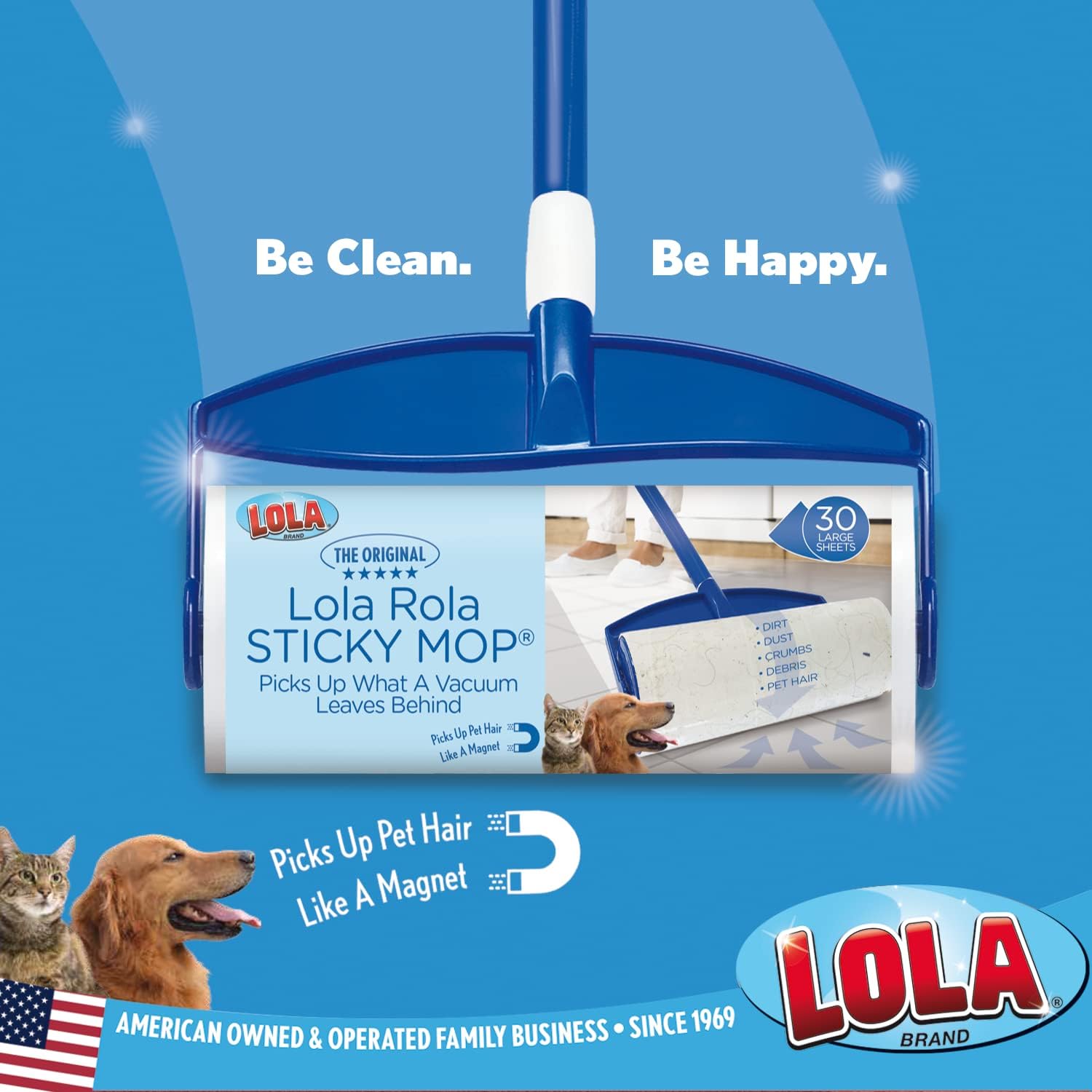 Lola Rola Sticky Mop Refills 6 Pack - 180 Sheets