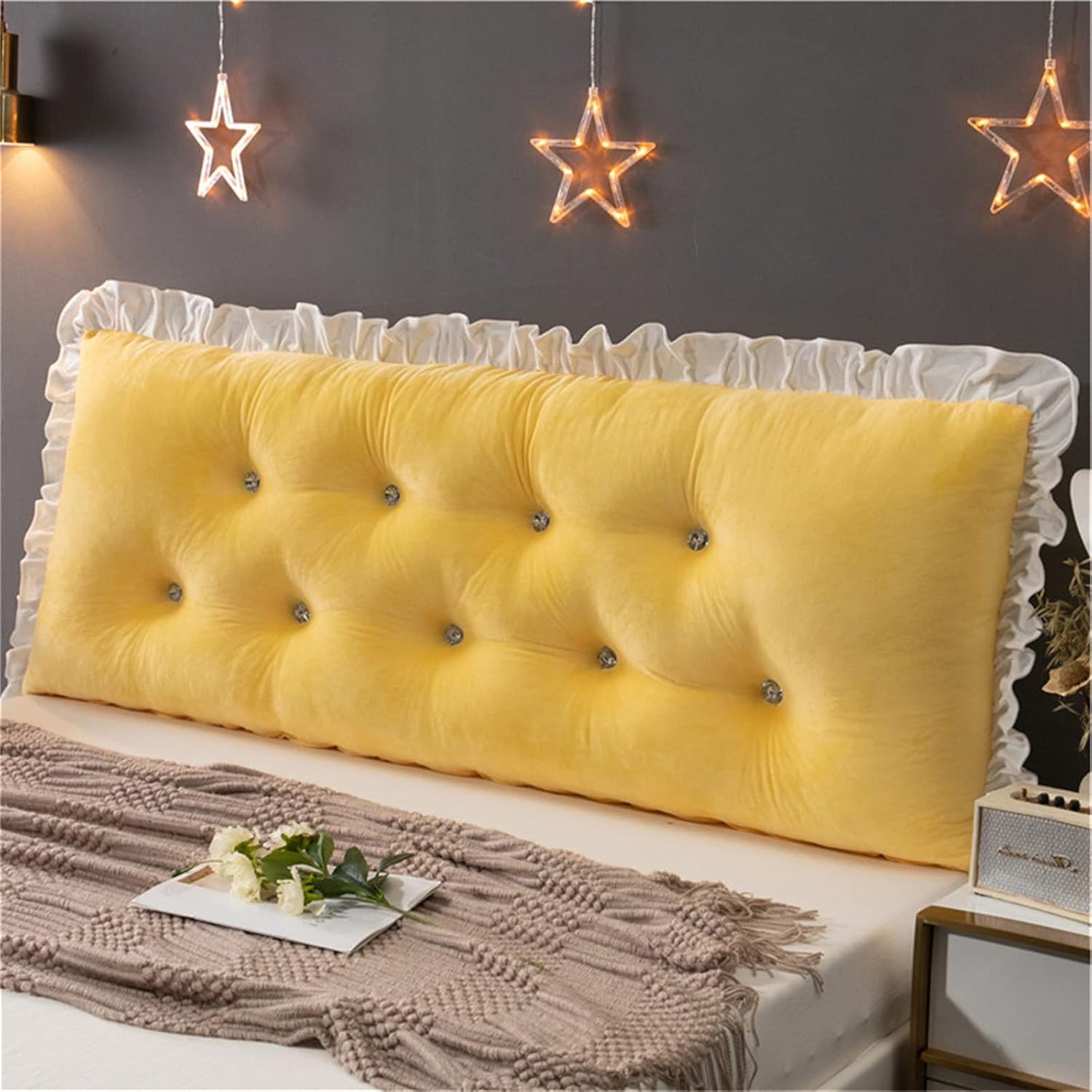 ZZYK Soft Bolster Fleece Headboard Reading Pillow