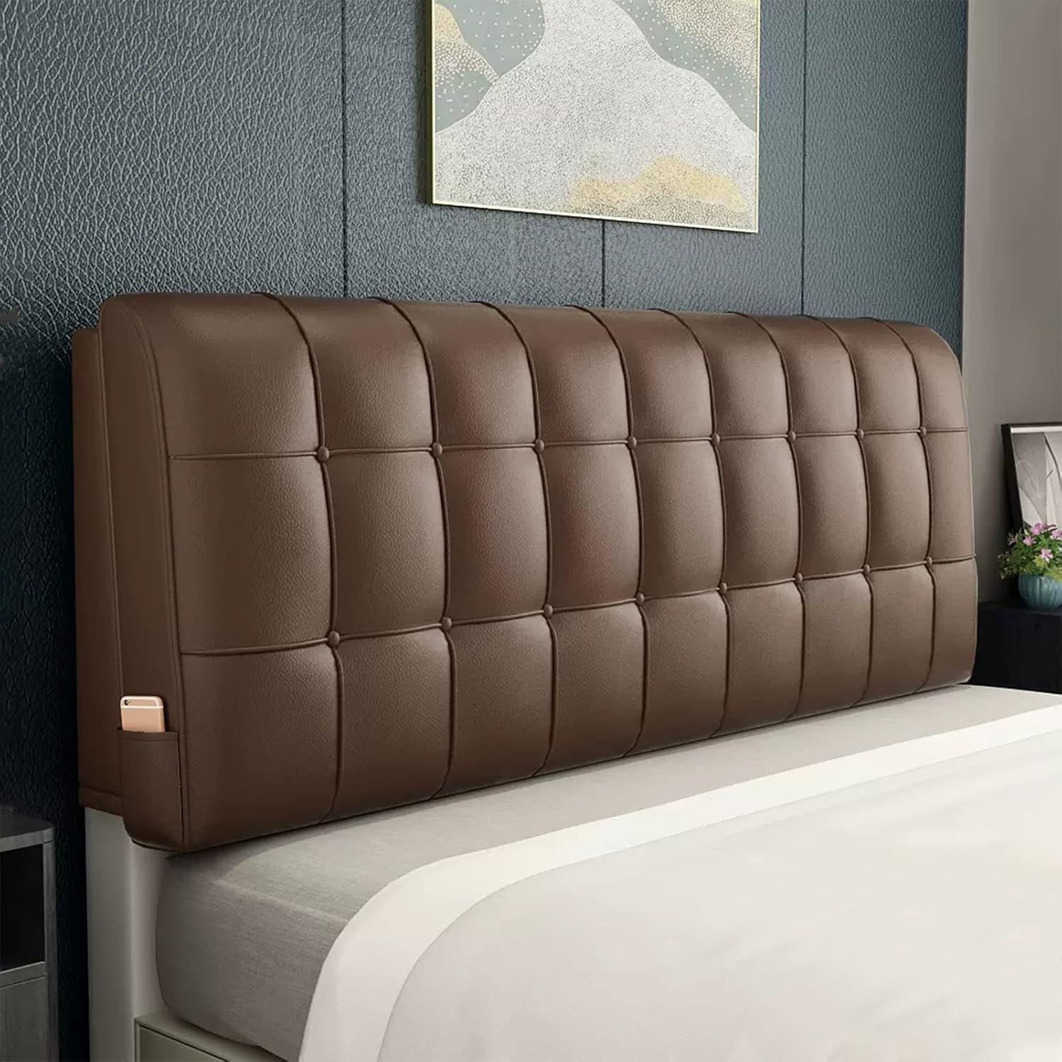 Leather Headboard Pillow King Size for Home Bedroom