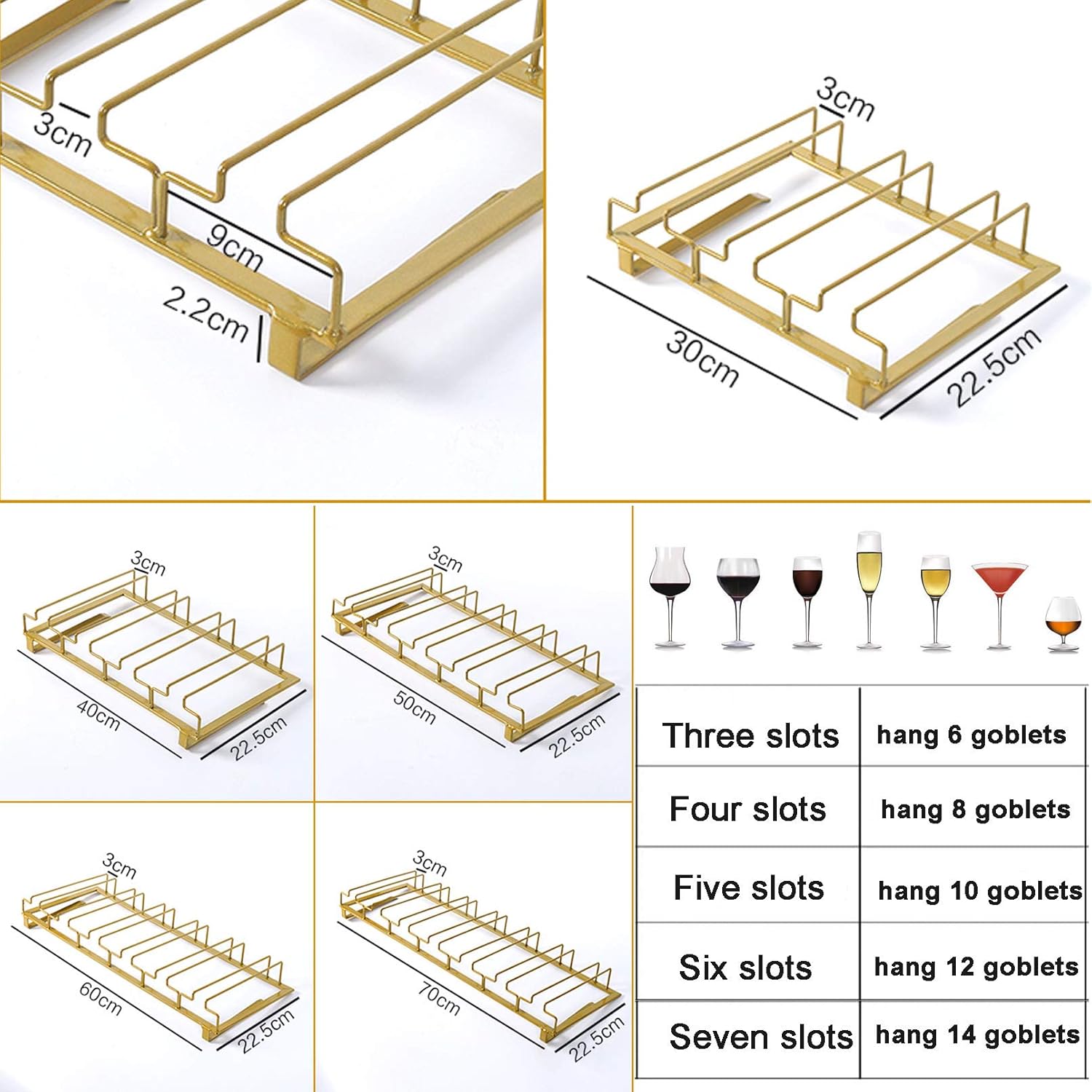 Wine Glass Rack Metal Wire Cabinet Storage Organizer