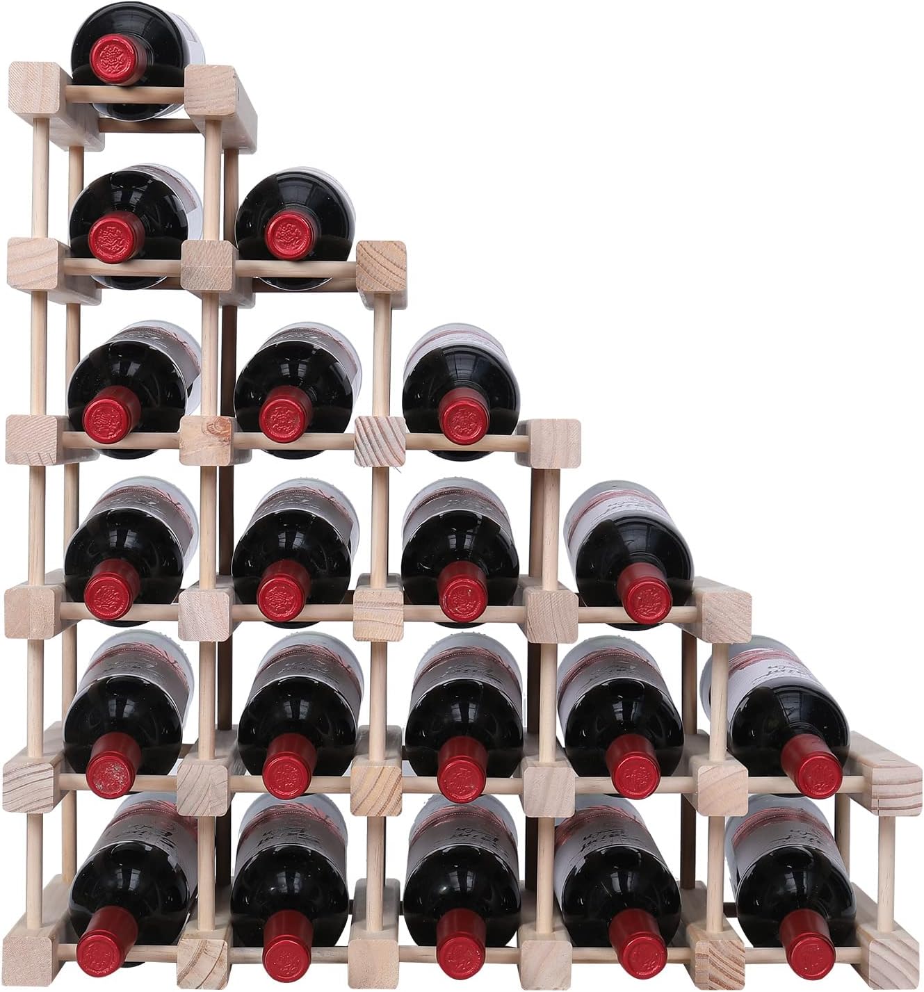 FDHUIJIA 20 Bottle Freestanding Wooden Wine Rack