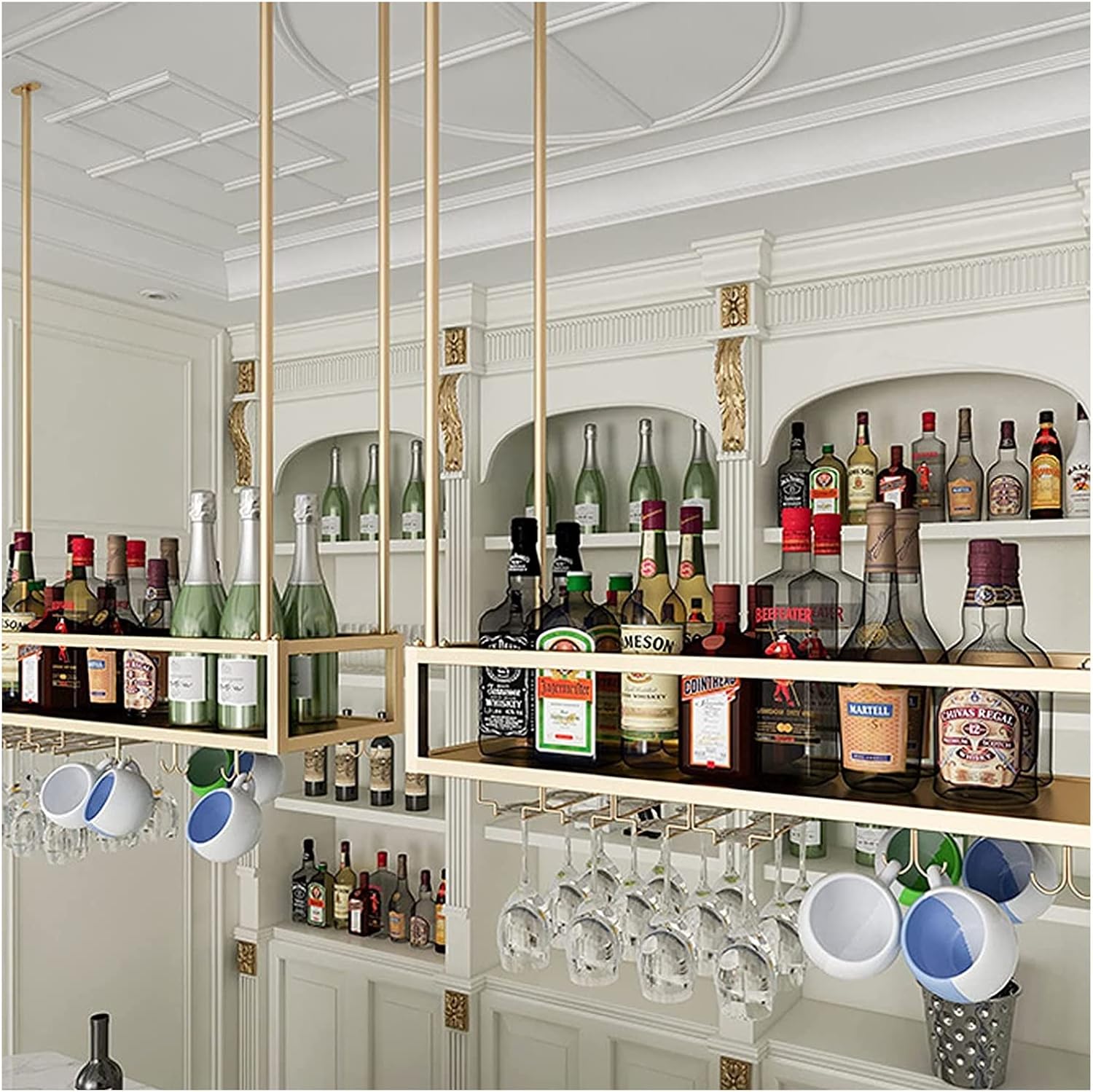 ALDEPO Wall-Mounted Wine Glass Rack with Upside Down Design