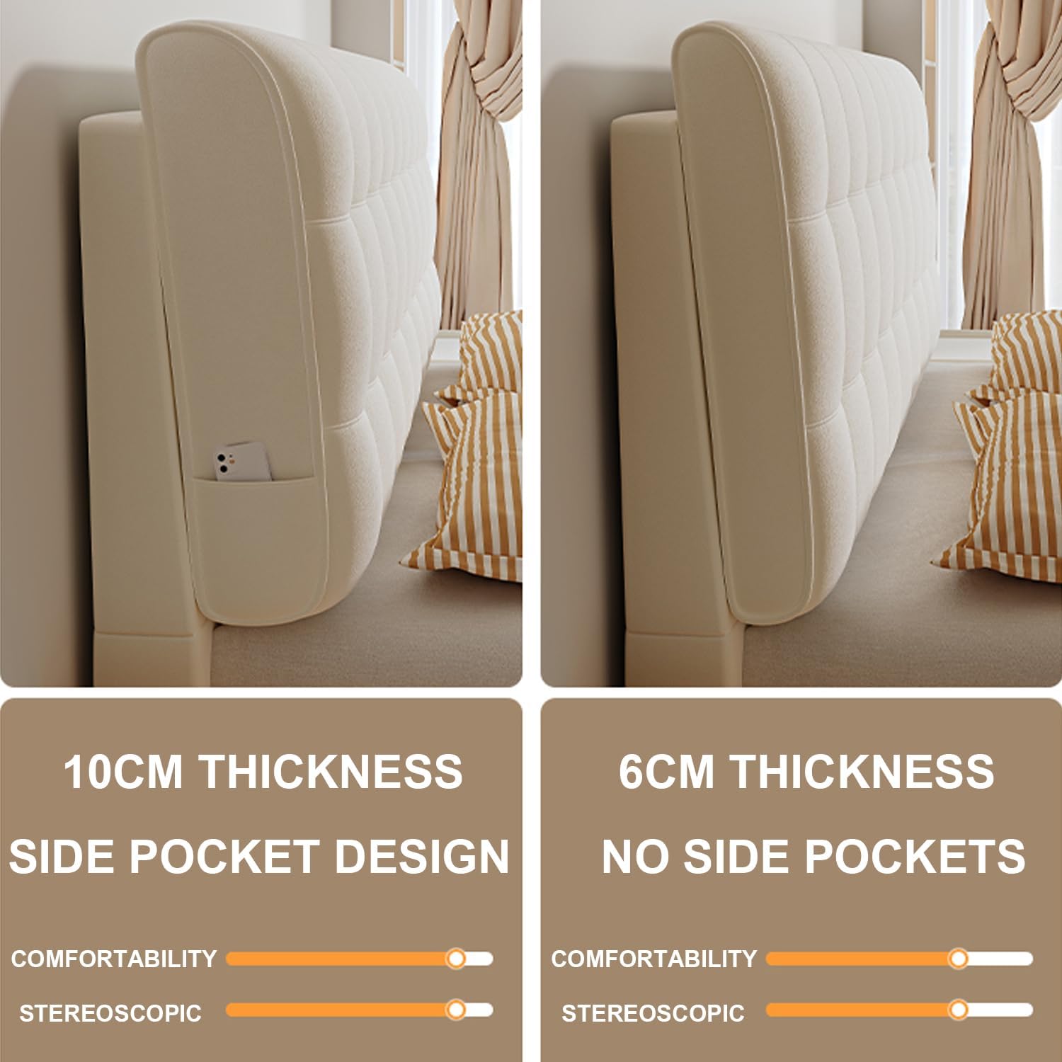 ZZYK Large Headboard Pillow with Storage