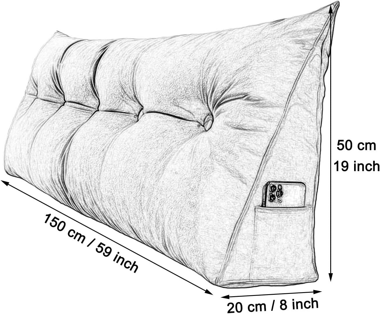 Karnado Bed Wedge Pillow for Queen and King Beds