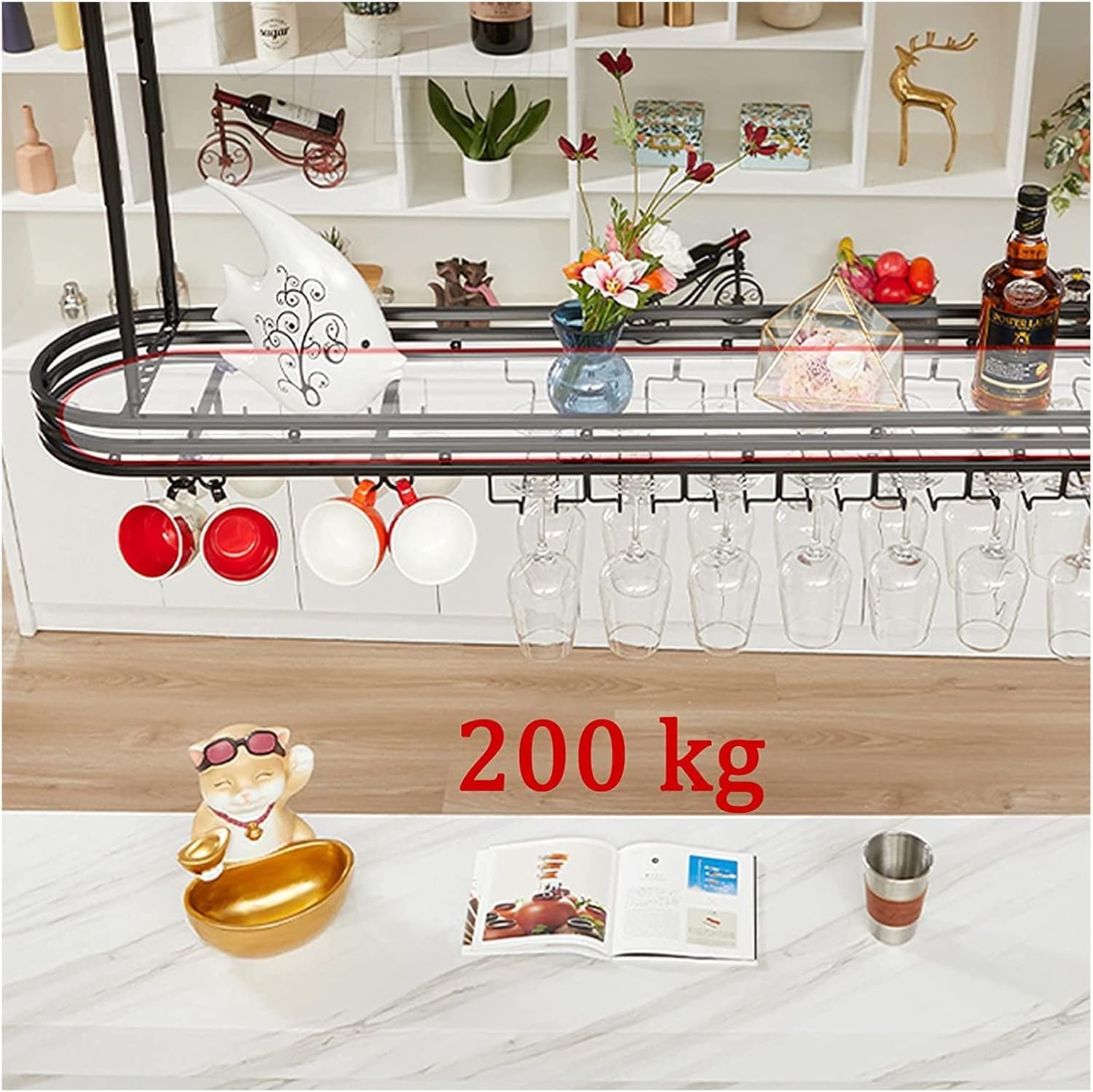 ALDEPO Wine Rack Upside Down Ceiling Holder